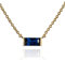 namana Zierliche blaue Halskette in Gold für Frauen, Gold Halsketten für Damen und Mädchen mit blauen Steinen im Baguette-Schliff, süße vergoldete Anhänger-Halskette mit einem saphirblauen Stein