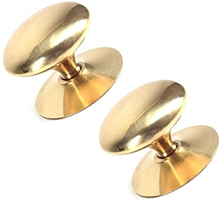 TERF® 45mm Traditional Victorian Polished Brass Cabinet Door Knobs 45mm Chest Drawer Cupboard Kitchen Wardrobe Door Pull Handle Knobs with Fixing Screw for Home and Office - Pack of 2