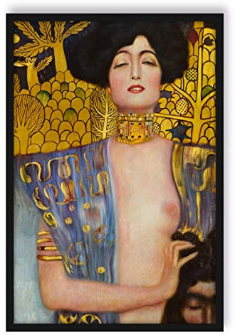 Pixxprint Gustav Klimt - Judith I, Poster im Bilderrahmen, Format: 55x40cm, Kunstdruck gerahmt