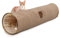 CanadianCat Company | XXL Spieltunnel für Katzen mit Kuschelfell | beige | ca. 35 x 150 cm - Variable Form, integriertes Katzenspielzeug