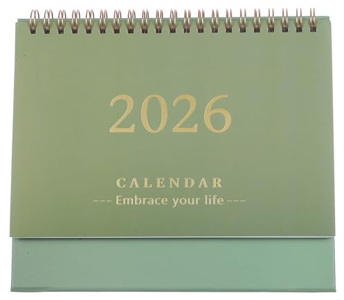 Schreibtischkalender 2025–2026: Stehender Flip-Desktop von Juli 2025 bis Dezember 2026, 18-monatige Doppeldrahtbindung mit To-Do-Liste, ideal für den Schreibtisch zu Hause (grün)