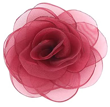 KABELIF 2 Stück Rose Brosche Ansteckblume Blume Haarspange Haarschmuck Blume Corsage Tasche Schuhe Hüte Zubehör zum Hochzeit Bankett Party 7 CM (Weinrot)