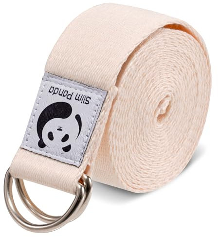 Slim Panda Baumwolle Yoga Gurt - Praktisches Yogagurt Zubehör für Dehnen und Fitness, Yoga Band mit Schiebeschnalle aus Metall, Gut für Anfänger & Fortgeschrittene, Mehrere Farben (180/250cm)