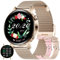 SGDDFIT Smartwatch, Reloj Inteligente Mujer Hombre con Llamada Bluetooth 5.1, 1.36 Pantalla Táctil Completo, 8 Modos de Deportes/SpO2/Pulsómetro/Monitor de Sueño, Smartwatches para Android iOS (Oro)