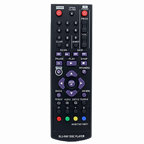 AKB73615801 Télécommande de rechange pour lecteur DVD Blu-ray LG BP320 BP220 BP200 BP325W BP125 BP220N BP320N BP325
