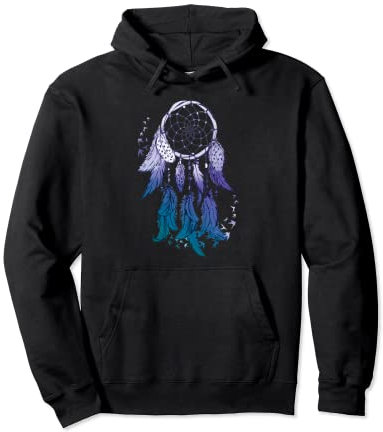 Electric Blue Dream Catcher Pullover Hoodie