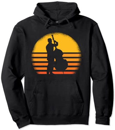 Kontrabass Spieler Bassist Retro Pullover Hoodie