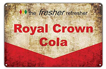 The Fresher Refresher Royal Crown Cola Soda Rc 20,3 x 30,5 cm Vintage Blechschild Wanddekoration