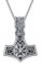 URONE Wikinger Thors Hammer Halskette Sterling Silber Keltischer Knoten mit Schwarzem Obsidian Mjolnir Nordischer Geburtstag Wikinger Schmuck Geschenk für Männer