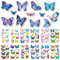 Bomtop 124 Stück Schmetterling Temporäre Damen Aufkleber schmetterlinge Tattoo Schmetterlings Blumen Temporäre für Musikfestival Ball Party Cosplay für Erwachsene Kinder