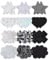 Tripetals Glitz Pasties Pack Rave Nippelabdeckungen Aufkleber für Frauen 12 Paare Einweg Klebende Brustwarzen Pads Mehrfach-Design - Schwarz und Silber