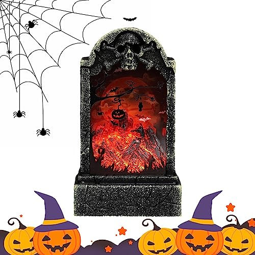 Ditanpu Pietra tombale Pietra tombale Luce di Halloween - Tombstone Night Light Decor per Halloween,Lapide Riflettente di Halloween all'aperto per Decorare davanzale della Finestra della libreria