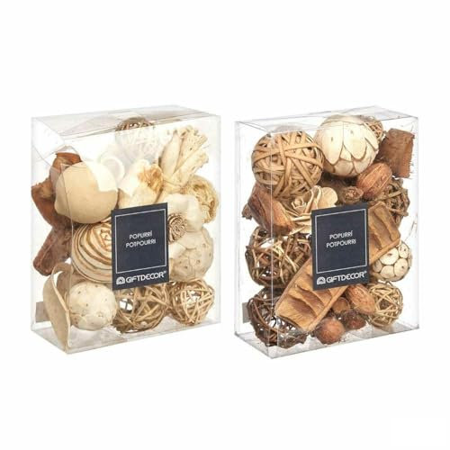 Gift Decor Dekorative Potpourri, weiß, braun, 16 x 21 x 7 cm (12 Stück)