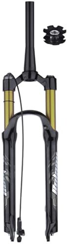 Mountain Front Gabel Fahrrad Luft Vorderradgabel 26 27.5 29 In Mountainbike Federgabel 120mm Federweg 100×9mm QR 1-1/8 Konisches Rohr Mit Speed Lockout Funktion Für XC (Color : Gold Remote, Size : 2