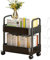 2 Tier Book Rack Storage Bookshelf, Book Cart Movable Storage Bookcase with Wheels, Utility Organizer Bookshelves File Folder Movable Storage Book Shelves