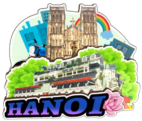 Hanoi Vietnam Fridge Magnet 3D Wooden City Travel Souvenirs Handmade Crafts Refrigerator Magnets Stickers Home Decor Collection Gift