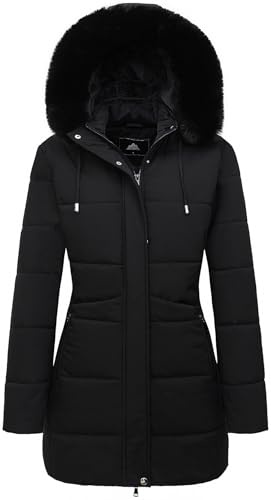 MOERDENG Women's Warm Winter Puffer Coat Waterproof Long Down Jacket