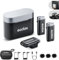 Godox WEC-S Kit2 Drahtloses Mikrofonsystem für Sony,Hotshoe Mount Receiver für Sony Kamera,8H Akkulaufzeit, Zweikanaliges 2,4G-Funkmikrofon, 200m Reichweite,Lavaliermikrofon mit Geräuschunterdrückung