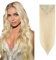 Rich Choices Clip in Extensions Echthaar 8 Stück Clip Extensions 35cm #613 Hellblond Haarverlängerung Echthaar Remy Seidig Gerade Invisible Clip ins Haar Extensions Natürlich - Dünne Tressen