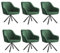 SONGMICS Esszimmerstuhl 6er Set, Küchenstuhl, Sessel drehbar, Samt, Polsterstuhl mit Armlehnen, bis 120 kg belastbar, Stahlbeine, für Esszimmer, Küche, grün-tintenschwarz KDC161C16