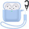 Charlam Silicone Case Compatible with AirPods 4, Soft Full Body Protective Case for Apple AirPods 4th Generation with Lanyard and Keychain, Lilac