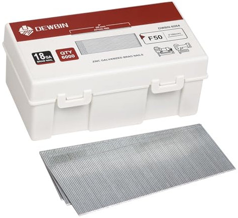 DEWBIN 18 Gauge Brad Nails, 6000 Counts 5.1 cm 18 GA Brad Nails, Galvanisierte Nägel für Nagelpistole, Finishing Nagelpistole Nägel für pneumatische, elektrische Nagelpistole