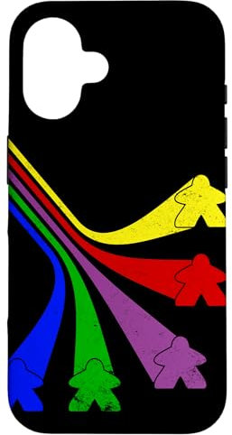 Hülle für iPhone 16 Board Game Meeple funny Retro Stripes