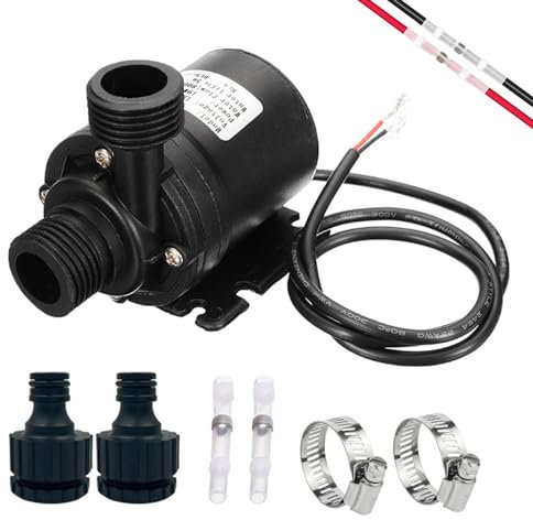 Bomba de Agua 12V, Bomba de Agua Pequeña 800L/H 5M, Bomba de Agua Sumergible Sin Escobillas para Estanque Acuario Tanque de Peces Fuente Solar Piscina Sistema de circulación