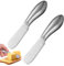 YQQYG 2PCS Butter Knives, Spreading Knife Cheese Stainless Steel Spreader Knife Set Charcuterie Utensils for Cheese Cold Butter Jam Pastry Making for Kitchen