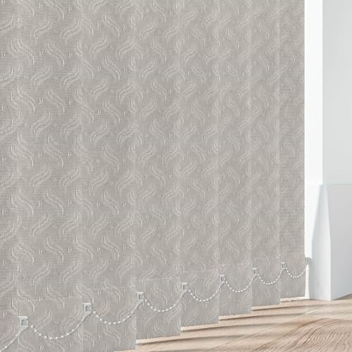 Made to Measure Vertical Blinds Slats - Dolphin Grey Fabric 89mm(3.5) Wide Louvres - Replacement Slats for Windows & Conservatory Blinds with Weights and Chains - Colour Options (Dolphin Grey)