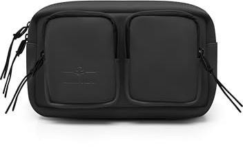 Johnny Urban Bauchtasche Herren & Damen Schwarz - Wesley - Große Gürteltasche 3 L zum Umhängen - Crossbody Bag Groß mit verstellbarem Gurt - Matte PU Beschichtung - Wasserabweisend