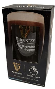 Celebration Spirits Guinness Premier-League Official Beer Glass, Collectible Branded Pint Glass