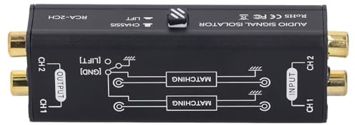 Walfront Bodenschleife Rauschisolator 2 Kanal Hum Eliminator Passives Design Signalgeräuschfilter -Suppressoren Reduzier für Auto -Audio -Stereoanlage