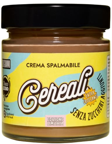 Choco Zero – Crema Proteica Crema Spalmabile Senza Zuccheri Aggiunti, Senza Glutine, Senza Lattosio, Vegano Vasetto da 200 g (1 Pezzo, Cereali)