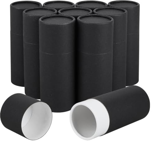 BENECREAT 10Pcs Essential Oil Bottle Packaging Box, 100ml/3.4 Oz Black Tube Container with Lid for Crafts Project Oil Bottle Jewelry Pencils Gift Packaging