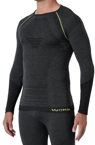 NOLOGO KATIACALZE T Shirt Compression Homme Manches Longues Laine Merinos - sous Vêtements Thermique Homme de Travail, Extensible, sans Coutures, Respirant et Thermorégulateur, Made in Italy