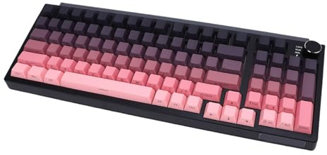 XUMIUZIY 75% Mechanical Gaming Keyboard, Tri-Mode BT5.0/2.4G/USB Hot Swappable Custom Keyboard with RGB Backlit, Anti-Ghosting, 98 Keys Light Up Keyboards for PC (Gradient Pink)