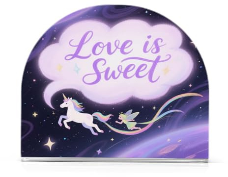 Love Is Sweet Animal unicorns Blue Acrylic paper napkin holder for outdoors dining room freestanding napkin holders for cloth home decorating outdoors dining room 1Pack