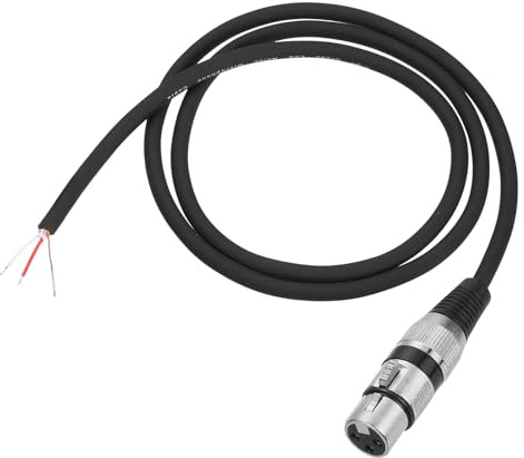 sourcing map XLR-Mikrofonkabel, offenes Ende, 3-polige XLR-Buchse, OFC-Mikrofonkabel, Pigtail-Stecker, Lautsprecher, Audio-Verlängerungskabel für DJ/PA-Verstärker, Subwoofer, Schwarz