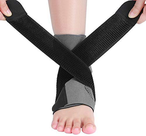 Luocute Knöchelschutz, Graue Neopren-Knöchelbandage mit PE-Druckplatte und Atmungsaktivem Netz für Sporttraining und Tägliche Aktivitäten (1PC)