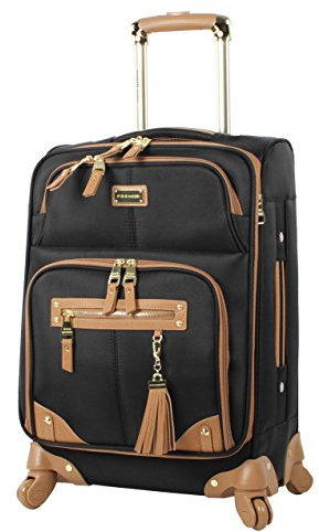 Steve Madden Designer Luggage Collection – Leichter Softside erweiterbarer Koffer für Damen und Herren – langlebige 50.8 cm große Handgepäcktasche mit 4 rollenden Spinnrollen