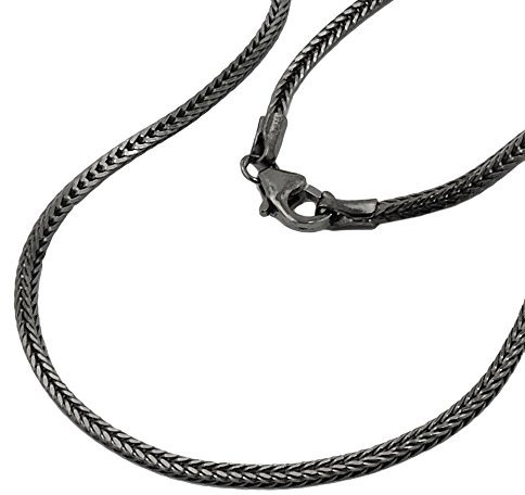 Kette 1,5mm Fuchsschwanzkette rhodiniert Silber 925 42cm