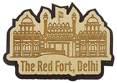 Printtoo Gravierte Holz Delhi Red Fort Kuehlschrankmagnet Souvenir Geschenk Collectibles