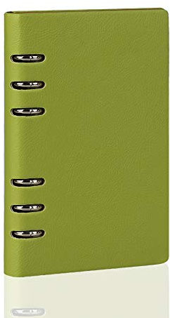 LANGING Klassisches nachfüllbares Notizbuch, A5, lose Tasche, Leder, 6 Löcher, Ringbuch, Tagebuch, Hardcover, Tagebuch, Business