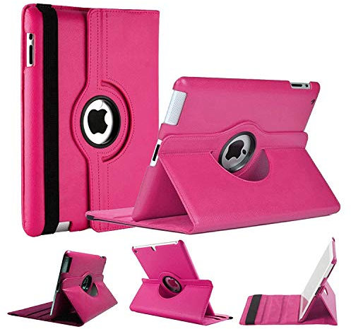 World biz Rotating Case for iPad Mini 4 Mini 5 (7.9'') iPad Mini4 (2015) iPad Mini5 (2019) 360 Degree Rotation Stand Shockproof Protective Cover With Auto Sleep Wake Function (Pink)