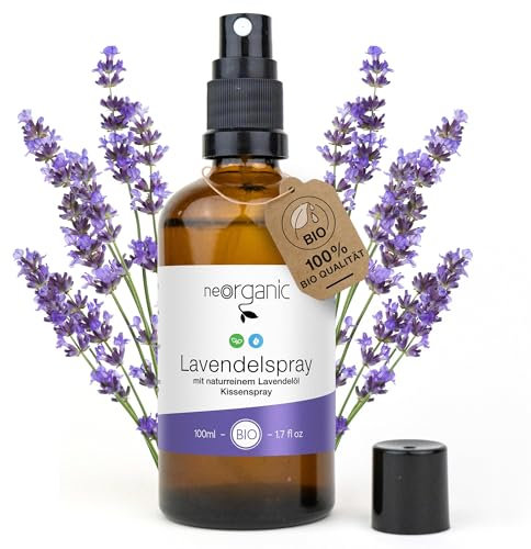 NeoOrganic® BIO Lavendelspray Schlaf Gut [mit Bio Lavendel Öl] Lavandula Angustifolia – Qualitäts Lavendel Spray – beruhigend und entspannend – fürs Kopfkissen, als Einschlafspray oder Kissenspray