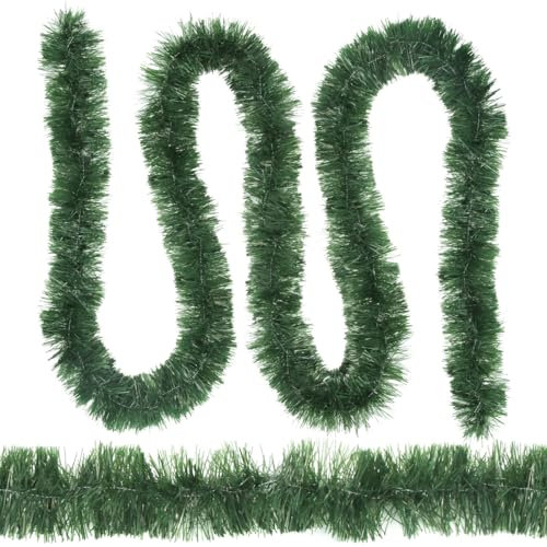 Bluelves Weihnachtsgirlande grün 5.5 Meter *2 STK，Tannengirlande Weihnachtsgirlande für Weihnachtsdeko Aussen Innen, Künstliche Tannenzweige für Außen,Treppe,Türwand,Treppengriffe – 11 m