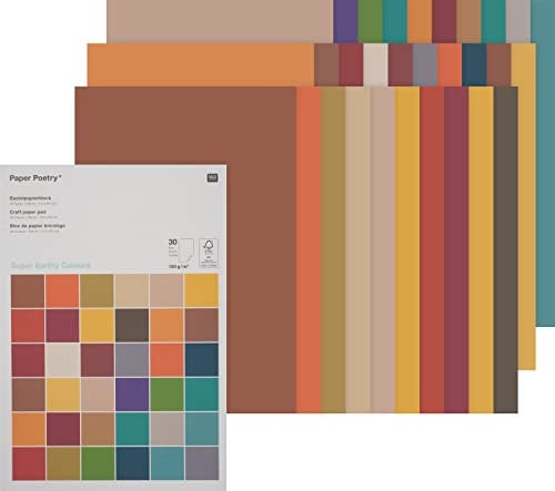 RICO DESIGN Bastelpapier-Block Earthy Colours 30 Blatt