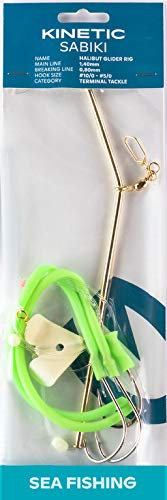 Kinetic Sabiki Halibut Glider - Heilbutt-Vorfach, Länge 150cm, Schnur 1,40mm/0,80mm, Hakengr. 10/0+5/0, mit Leuchtschlauch und Rotatorblatt