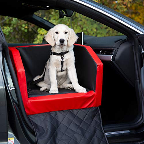 CopcoPet Vordersitz Hundeautositz Autohundebett Hundebett Transportbett Autoschondecke (55 x 55 x 38 cm Vordesitz, Braun)